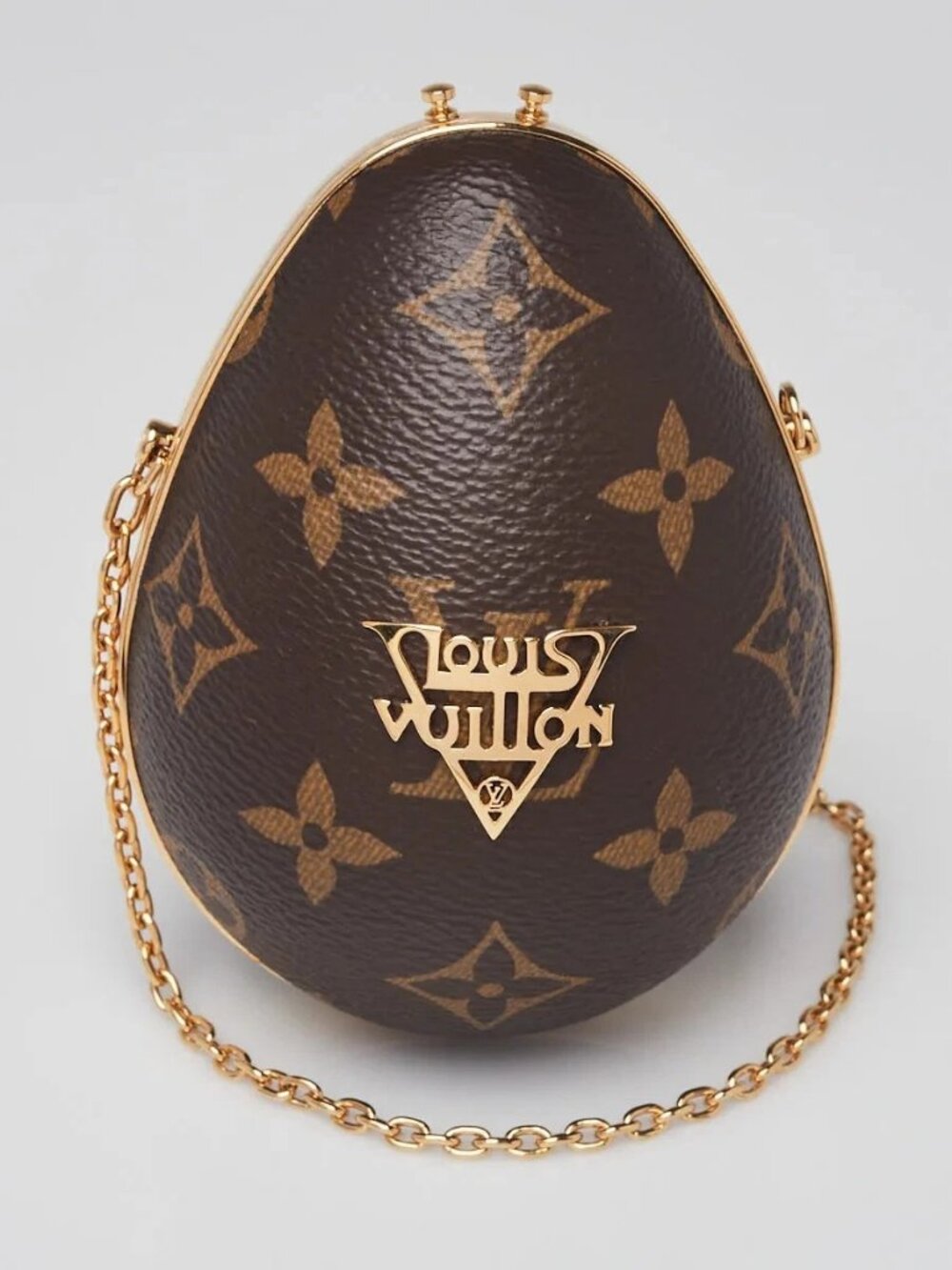 Louis Vuitton Monogram Canvas and Calfskin Leather Minaudière Egg Bag